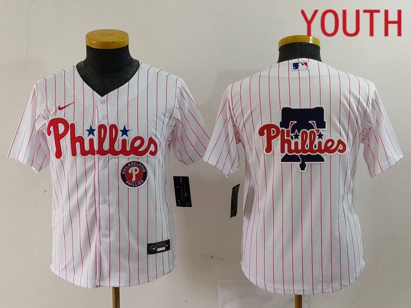 Youth Philadelphia Phillies Blank White stripe Nike Game 2024 MLB Jersey style 6